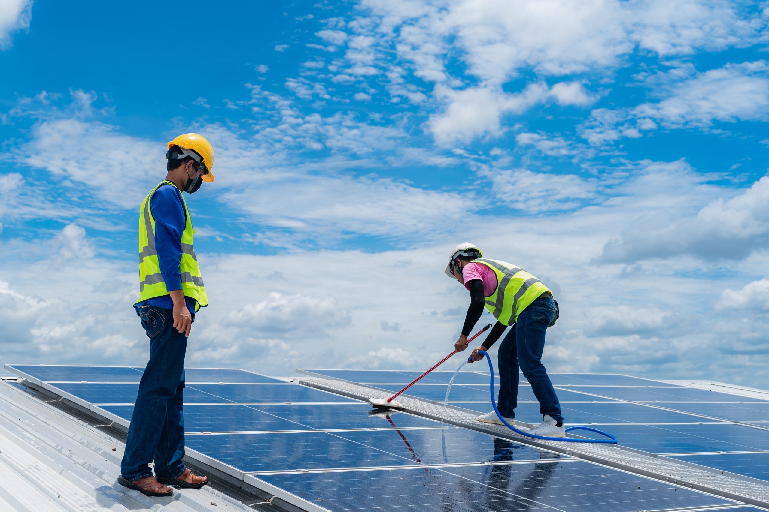 Rooftop solar cleaning